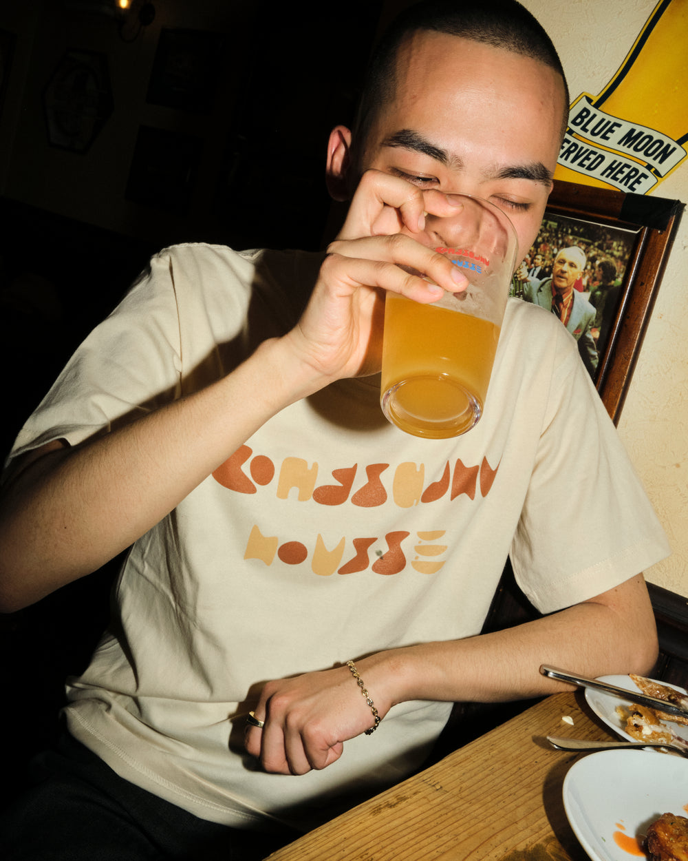 HOUSSE × Bong Sadhu TWO-TONE LOGO S/S TEE